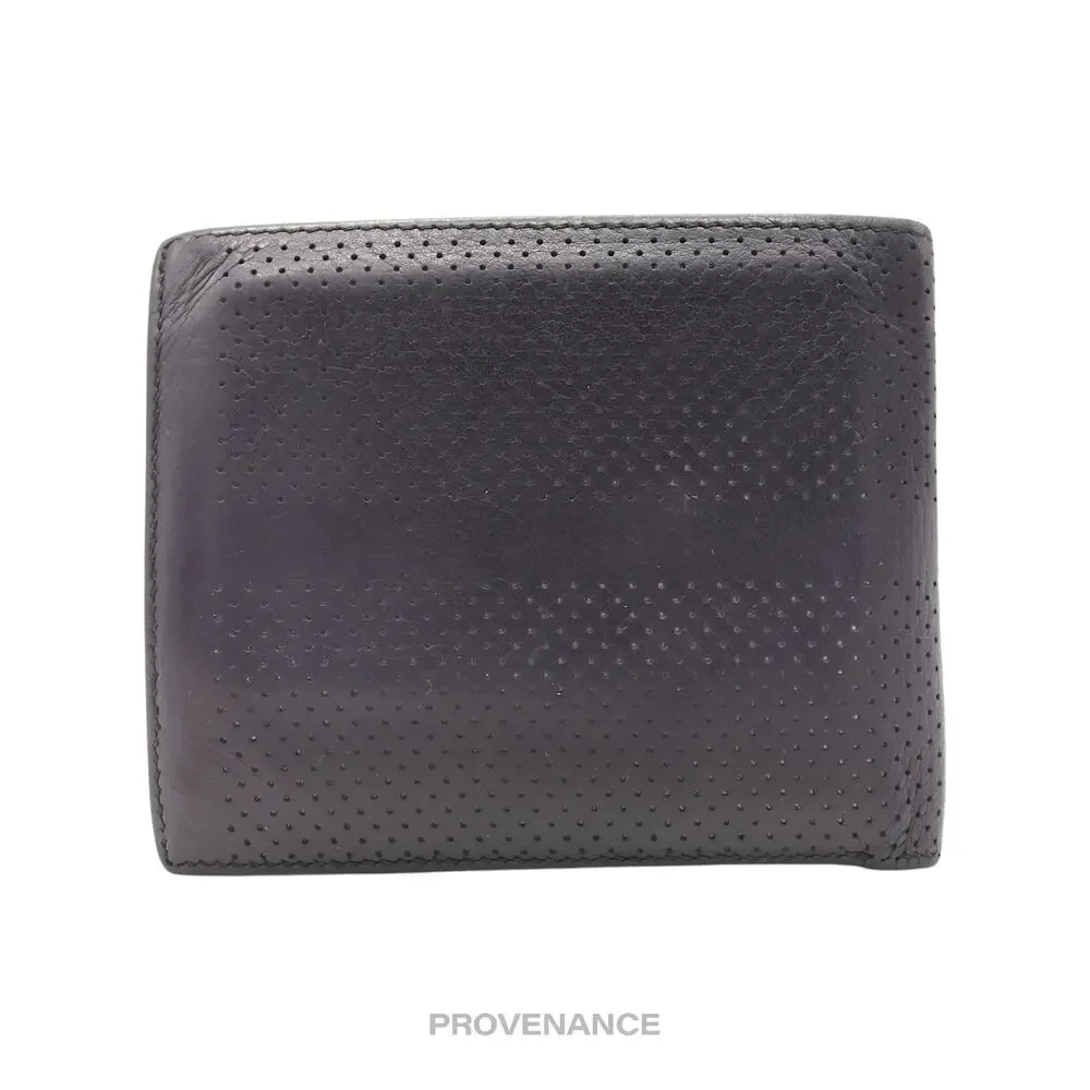 🔴 Hermès 8CC Bifold Wallet - Black Perforated H